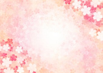 Obraz na płótnie Canvas 淡い色合いの桜の花の背景イラスト