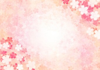 淡い色合いの桜の花の背景イラスト