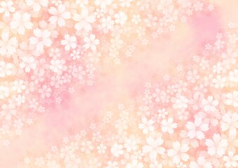 淡い色合いの桜の花の背景イラスト