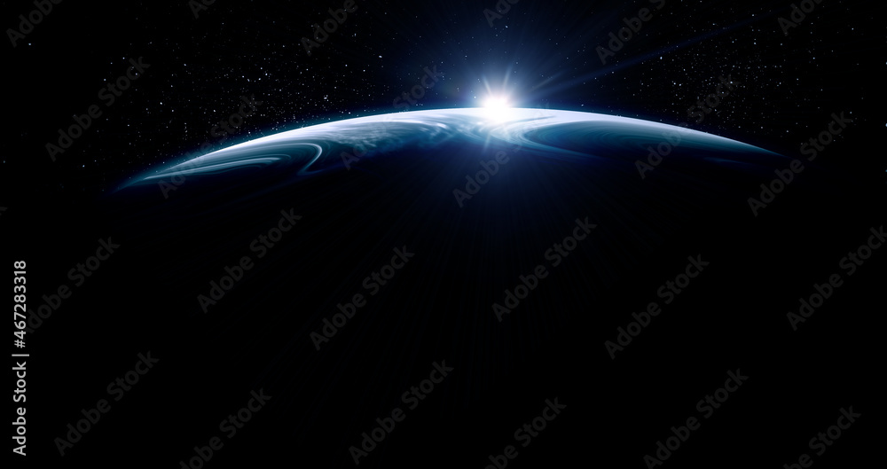Wall mural image of planet in outer space.