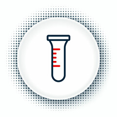 Line Test tube and flask chemical laboratory test icon isolated on white background. Laboratory glassware sign. Colorful outline concept. Vector