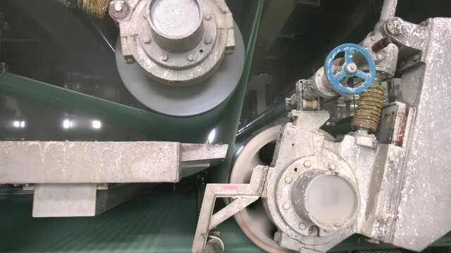 Paper and pulp mill - Factory, Plant. This paper mill is a factory devoted to making paper from recycled paper using this Fourdrinier Machine.