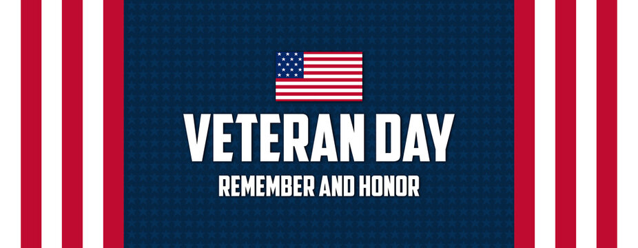 veteran day, Remember and honor, November 11, Text with American Flag, veterans day and patriotism concepts. Unique veteran day banner