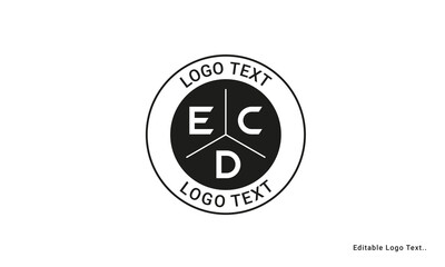 Vintage Retro ECD Letters Logo Vector Stamp	