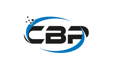 dots or points letter CBP technology logo designs concept vector Template Element