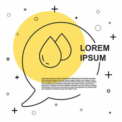 Black line Water drop icon isolated on white background. Random dynamic shapes. Vector