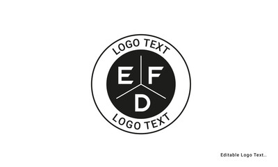 Vintage Retro EFD Letters Logo Vector Stamp	