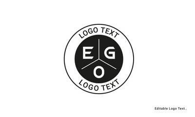 Vintage Retro EGO Letters Logo Vector Stamp	