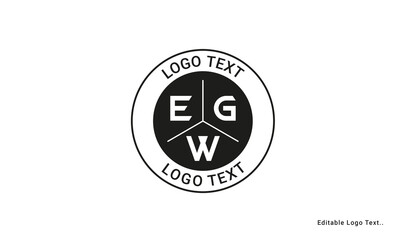 Fototapeta na wymiar Vintage Retro EGW Letters Logo Vector Stamp 