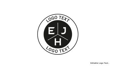Vintage Retro EJH Letters Logo Vector Stamp	