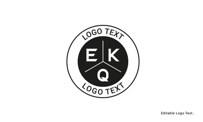 Vintage Retro EKQ Letters Logo Vector Stamp	