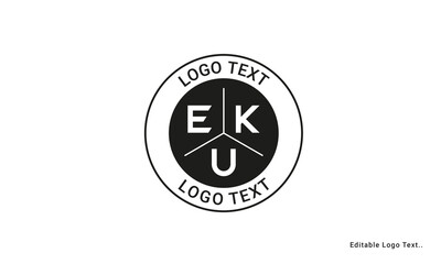 Vintage Retro EKU Letters Logo Vector Stamp	