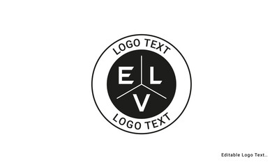 Fototapeta na wymiar Vintage Retro ELV Letters Logo Vector Stamp 