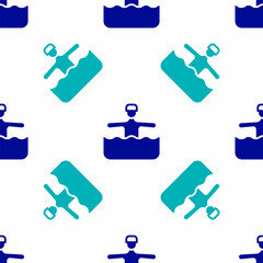 Blue Water gymnastics icon isolated seamless pattern on white background. Vector