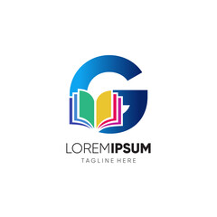 Fototapeta premium Letter G Book Logo Design Vector Icon Graphic Illustration Emblem Background Template