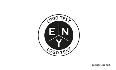 Vintage Retro ENY Letters Logo Vector Stamp	