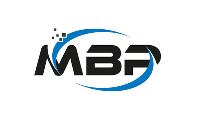 dots or points letter MBP technology logo designs concept vector Template Element