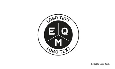 Vintage Retro EQM Letters Logo Vector Stamp	
