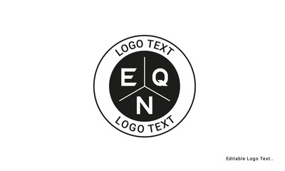 Vintage Retro EQN Letters Logo Vector Stamp	