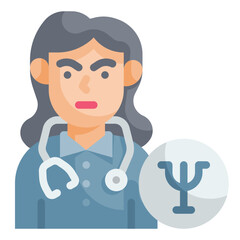 psychologist flat icon
