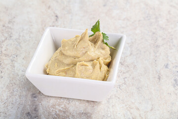 Traditional Jewish Hummus with olive oil