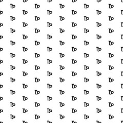 Square seamless background pattern from black zodiac capricorn symbols. The pattern is evenly filled. Vector illustration on white background