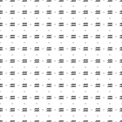 Square seamless background pattern from geometric shapes are different sizes and opacity. The pattern is evenly filled with big black zodiac aquarius symbols. Vector illustration on white background