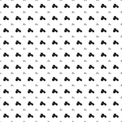 Square seamless background pattern from black tractor symbols are different sizes and opacity. The pattern is evenly filled. Vector illustration on white background