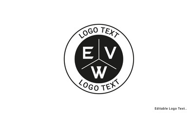 Vintage Retro EVW Letters Logo Vector Stamp	