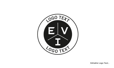 Vintage Retro EVI Letters Logo Vector Stamp	