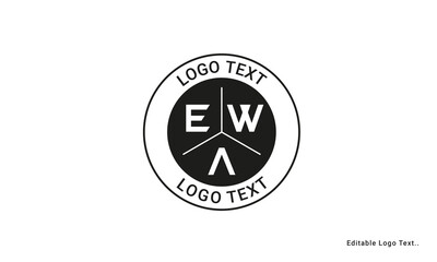 Vintage Retro EWA Letters Logo Vector Stamp	 - obrazy, fototapety, plakaty