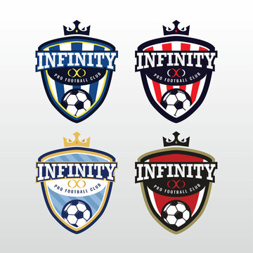 Four concepts of Infinity Professional Football or soccer, rugby, basketball, softball, bowling, pool, etc club team Logo Design