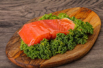 Salmon fillet slice for cooking