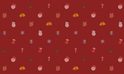 シンプルで可愛いクリスマス背景壁紙素材(赤)