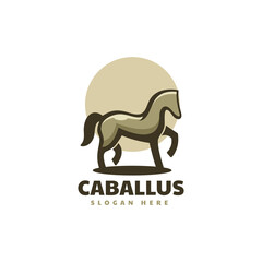 Vector Logo Illustration Caballus Simple Mascot Style.
