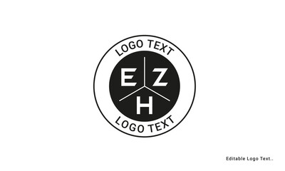 Vintage Retro FZH Letters Logo Vector Stamp	