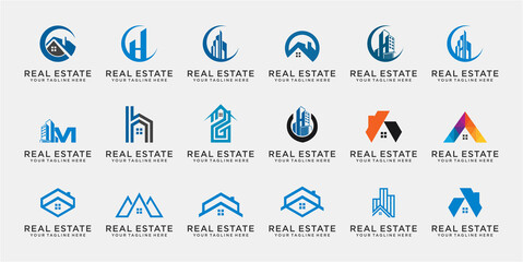 Mega set of real estate logo design template