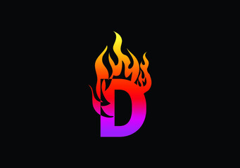 Fire D Letter Logo And Icon Design Template