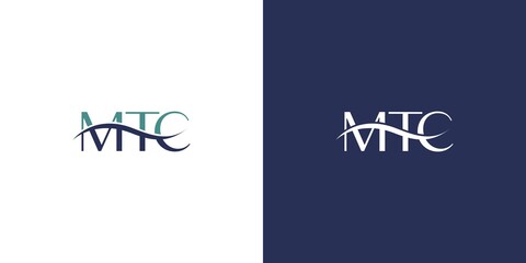 Modern and elegant MTC letter initial logo design