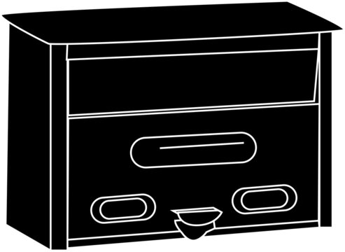 recommend clip art: 玄関にあるシンプルなポストのシルエット