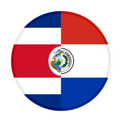 Fototapeta premium round icon with costa rica and paraguay flags. vector illustration isolated on white background