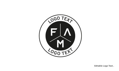 Vintage Retro FAM Letters Logo Vector Stamp	