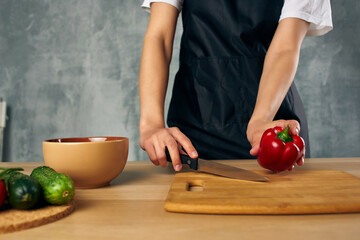 housewife Cooking healthy eating isolated background