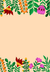 Flower elegant frame romantic style.Vintage floral background. Botanical design template.