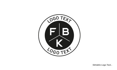 Vintage Retro FBK Letters Logo Vector Stamp	