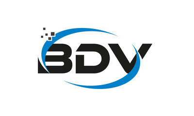 dots or points letter BDV technology logo designs concept vector Template Element