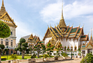 Fototapeta na wymiar Buildings at the Grand Palace in Bangkok Thailand
