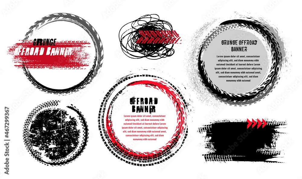 Sticker automotive grunge round banners set. editable vector collection