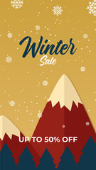Naklejka premium Christmas sale background designs, winter sale, social media promotional content. Set of winter social media stories template. Background with place for text. for event invitation, promo, ad.