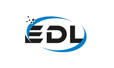 dots or points letter EDL technology logo designs concept vector Template Element